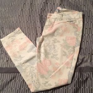 Vintage Pastel Floral Print Jeans